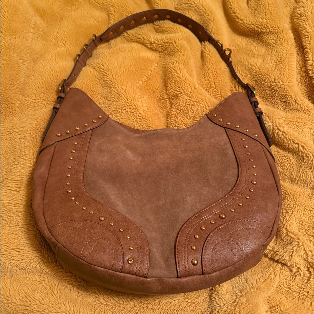 Jessica Simpson Tan Studded Hobo Bag